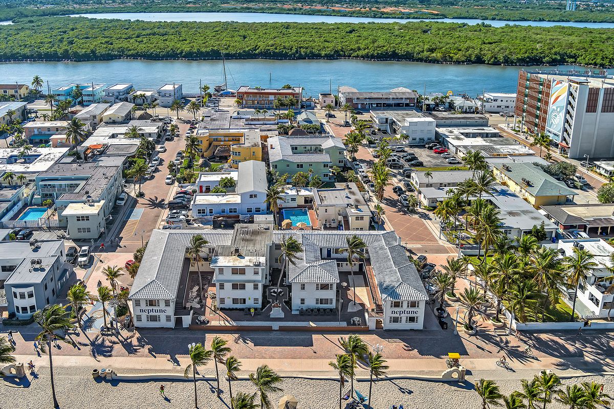 The Broadwalk and the beach from the air